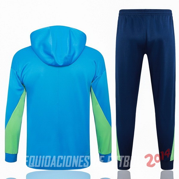Conjunto Completo Chaqueta Con Capucha Brasil 2024 Azul Verde