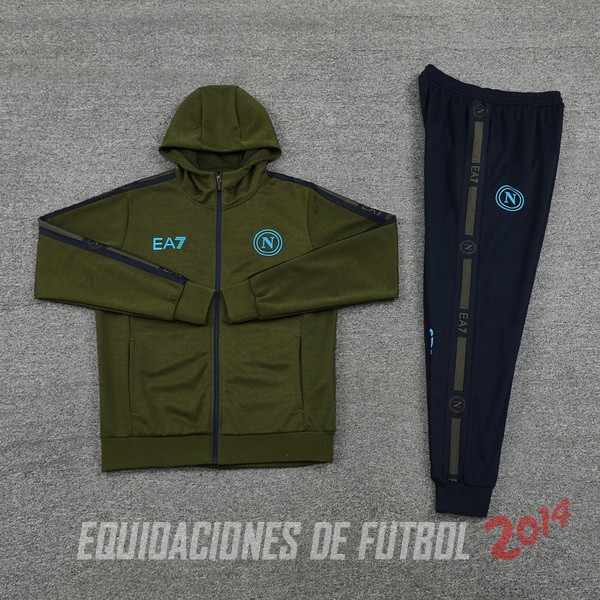 Conjunto Completo Chaqueta Con Capucha Napoli 2024/2025 Azul Verde