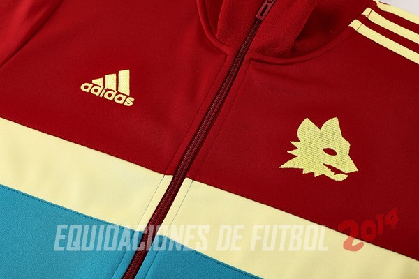 Conjunto Completo Ropa Deportiva Con Cremallera Larga AS Roma 2024/2025 Rojo