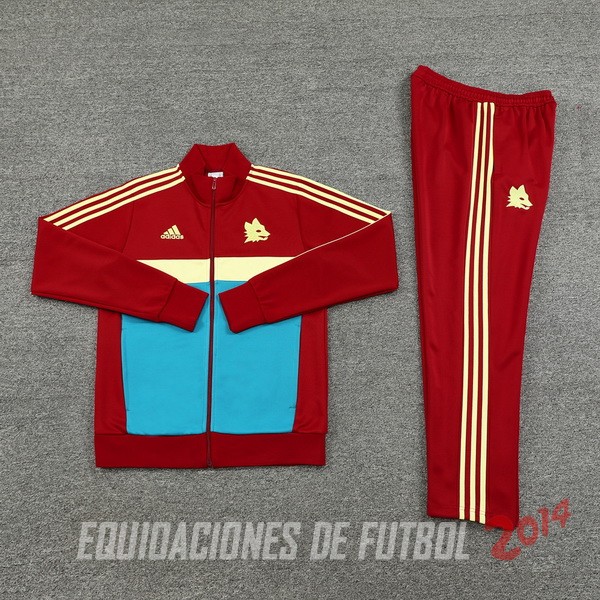 Conjunto Completo Ropa Deportiva Con Cremallera Larga AS Roma 2024/2025 Rojo