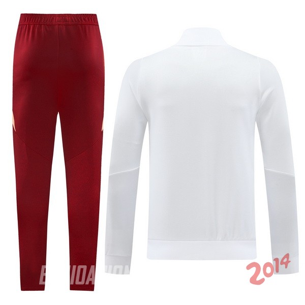 Conjunto Completo Ropa Deportiva Con Cremallera Larga AS Roma 2024/2025 Rojo
