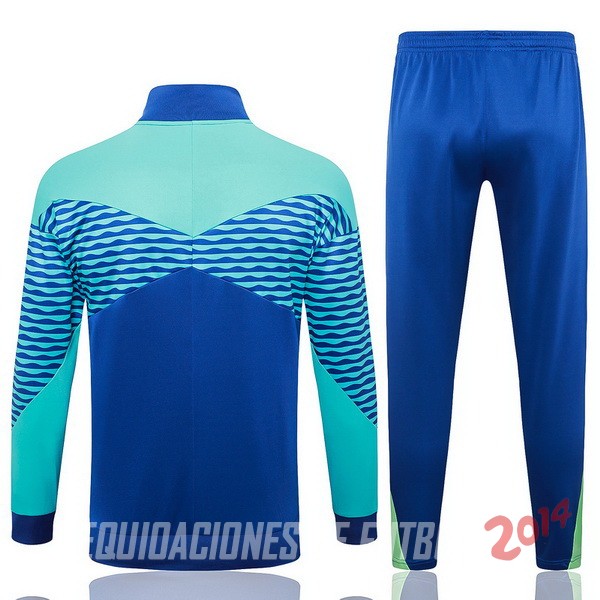 Conjunto Completo Ropa Deportiva Con Cremallera Larga Brasil 2024 Azul