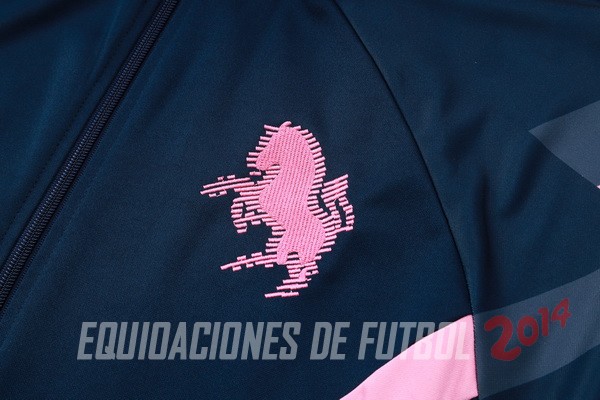Conjunto Completo Ropa Deportiva Con Cremallera Larga Juventus 2024/2025 Azul Marino I Rosa