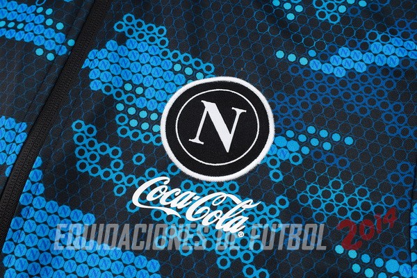 Conjunto Completo Ropa Deportiva Con Cremallera Larga Napoli 2024/2025 Azul I Negro