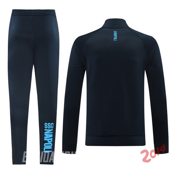 Conjunto Completo Ropa Deportiva Con Cremallera Larga Napoli 2024/2025 Azul Marino
