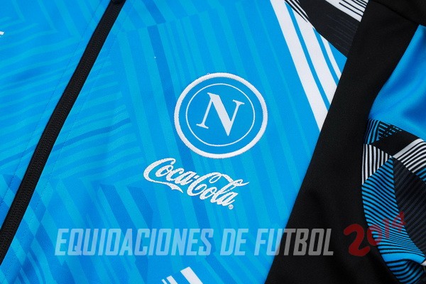 Conjunto Completo Ropa Deportiva Con Cremallera Larga Napoli 2024/2025 Azul Negro