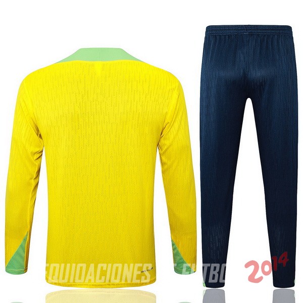 Conjunto Completo Sudadera Entrenamiento Brasil 2024 Amarillo Azul Verde