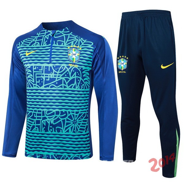 Conjunto Completo Sudadera Entrenamiento Brasil 2024 Azul