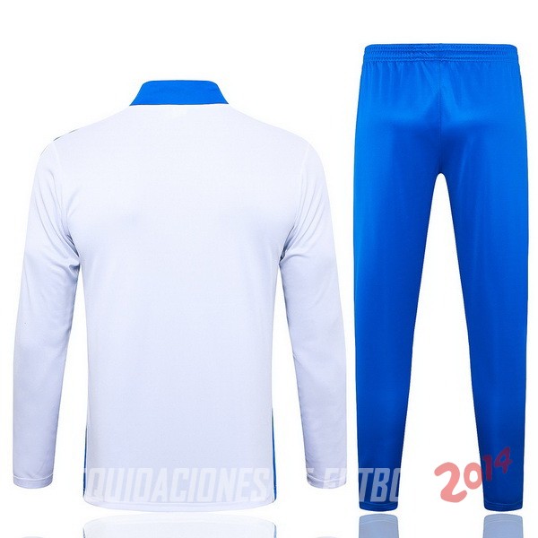 Conjunto Completo Sudadera Entrenamiento Brasil 2024 Blanco Azul