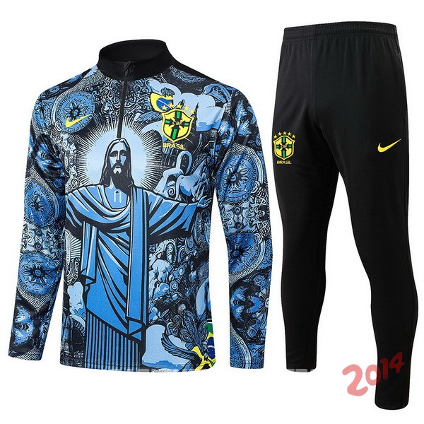 Conjunto Completo Sudadera Entrenamiento Brasil 2024 Gris Negro