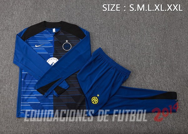 Conjunto Completo Sudadera Entrenamiento Inter Milan 2024/2025 Azul Negro