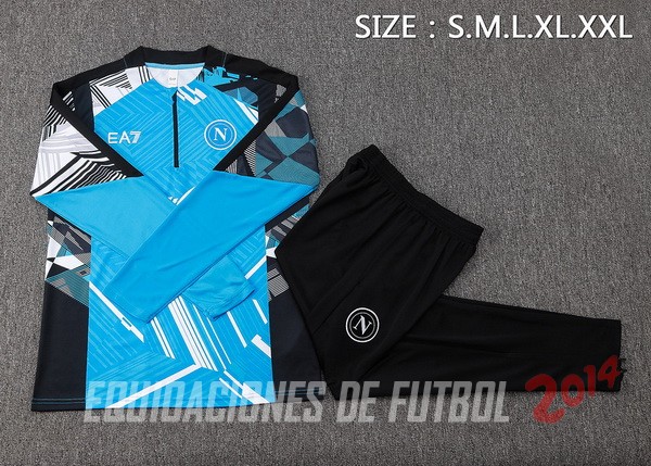 Conjunto Completo Sudadera Entrenamiento Napoli 2024/2025 Azul Negro