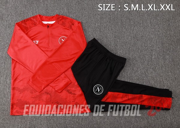 Conjunto Completo Sudadera Entrenamiento Napoli 2024/2025 Rojo Negro