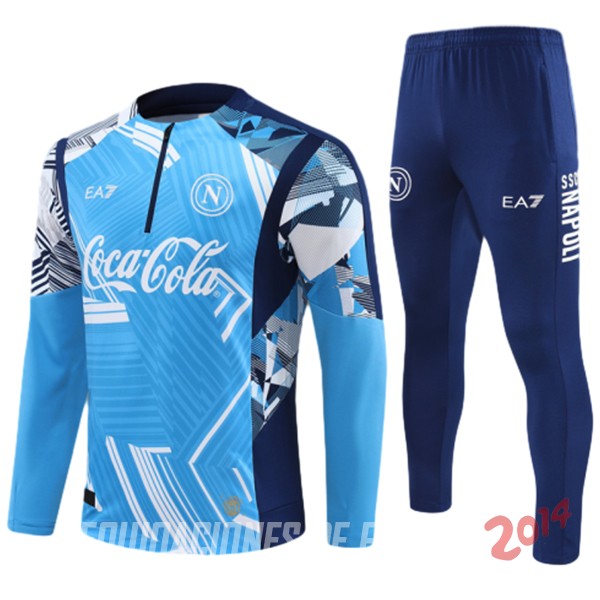 Conjunto Completo Sudadera Entrenamiento Ninos Napoli 2024/2025 Azul
