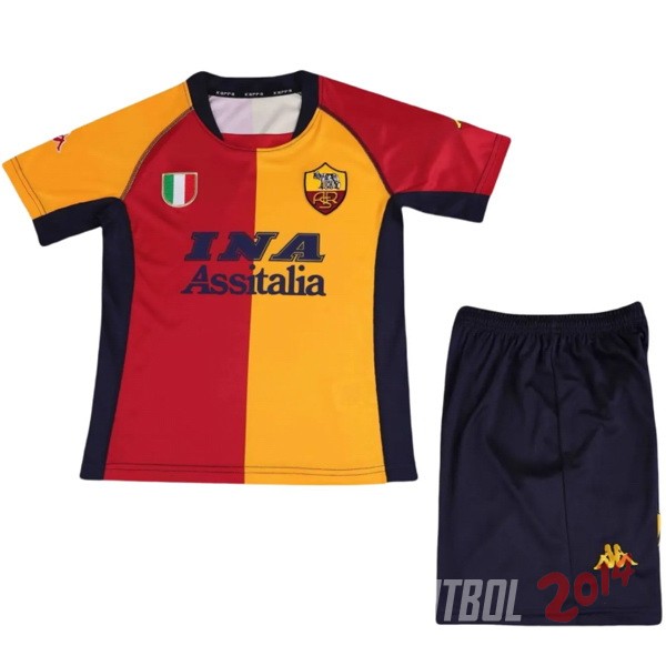 Conjunto De Ninos Roma Retro 2001/2002 Primera