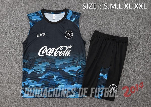 Entrenamiento Sin Mangas Conjunto Completo Napoli 2024/2025 Azul Negro