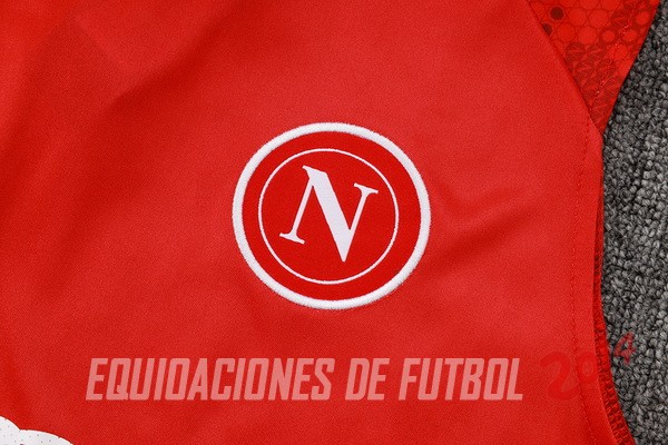 Entrenamiento Sin Mangas Conjunto Completo Napoli 2024/2025 Rojo Blanco Negro
