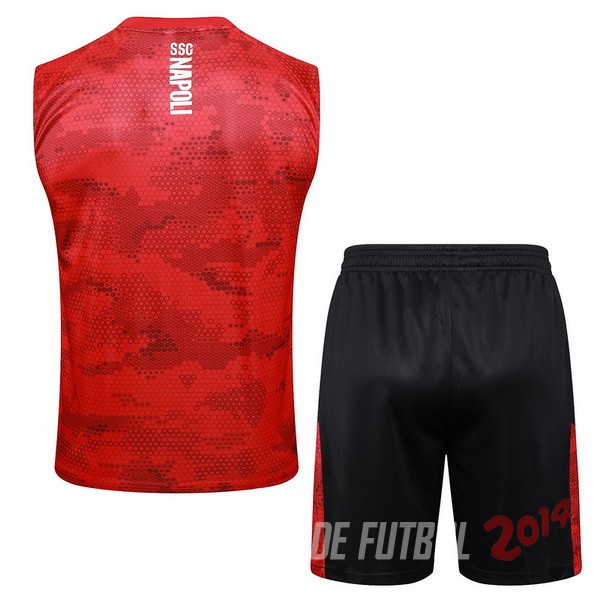 Entrenamiento Sin Mangas Conjunto Completo Napoli 2024/2025 Rojo Blanco Negro