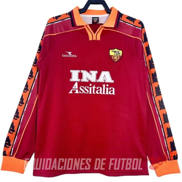 Retro Camiseta Manga Larga As Roma Primera 1998/1999