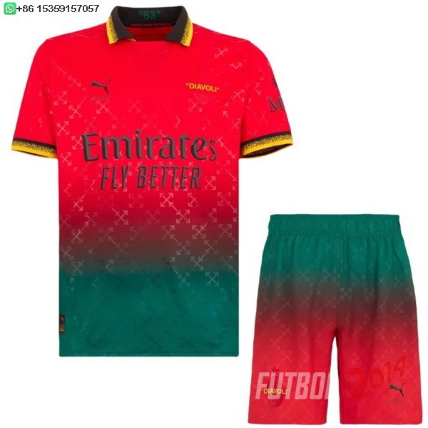 Camiseta Del Conjunto Completo AC Milan Ninos Fourth 2024/2025