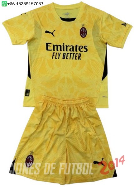 Camiseta Del Conjunto Completo AC Milan Ninos Portero 2024/2025 Amarillo