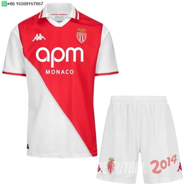 Camiseta Del Conjunto Completo AS Monaco Nino Primera 2024/2025