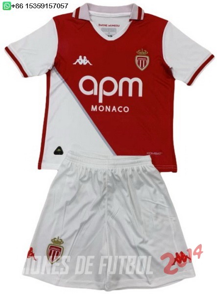 Camiseta Del Conjunto Completo AS Monaco Nino Primera 2024/2025