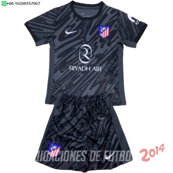 Camiseta Del Conjunto Completo Atlético Madrid Ninos Portero 2024/2025 Negro