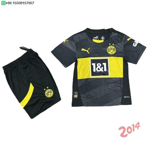 Camiseta Del Conjunto Completo Borussia Dortmund Ninos Segunda 2024/2025