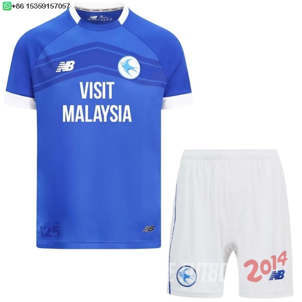Camiseta Del Conjunto Completo Cardiff City Nino Primera 2024/2025