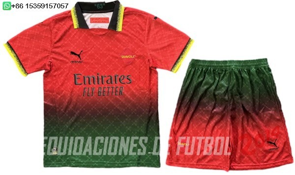 Camiseta Del Conjunto Completo Hombre AC Milan Fourth 2024/2025