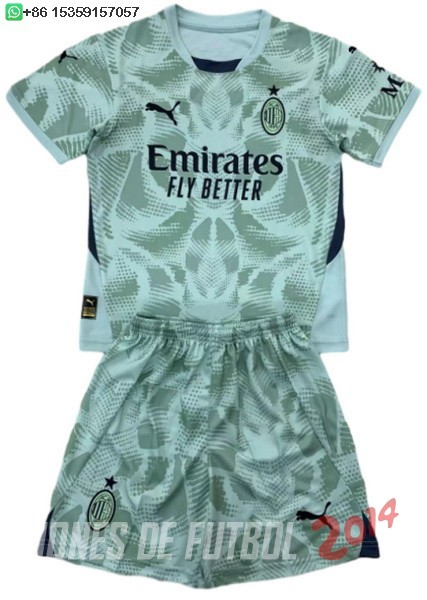Camiseta Del Conjunto Completo Hombre AC Milan Portero 2024/2025 Verde