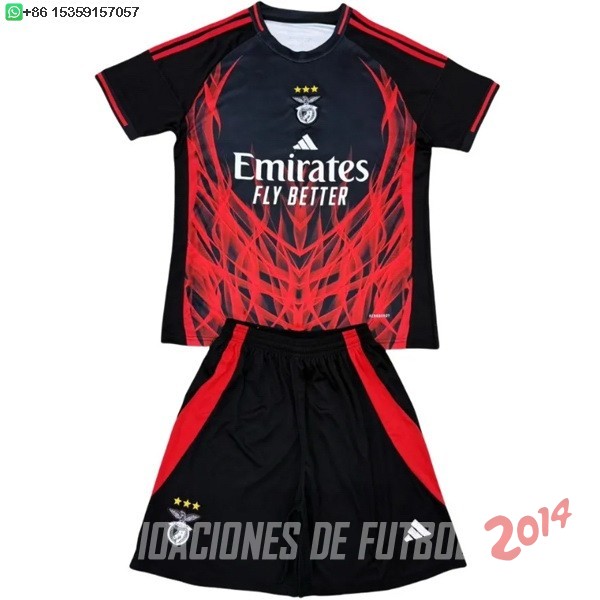 Camiseta Del Conjunto Completo Hombre Benfica Especial 2024/2025 Negro Rojo