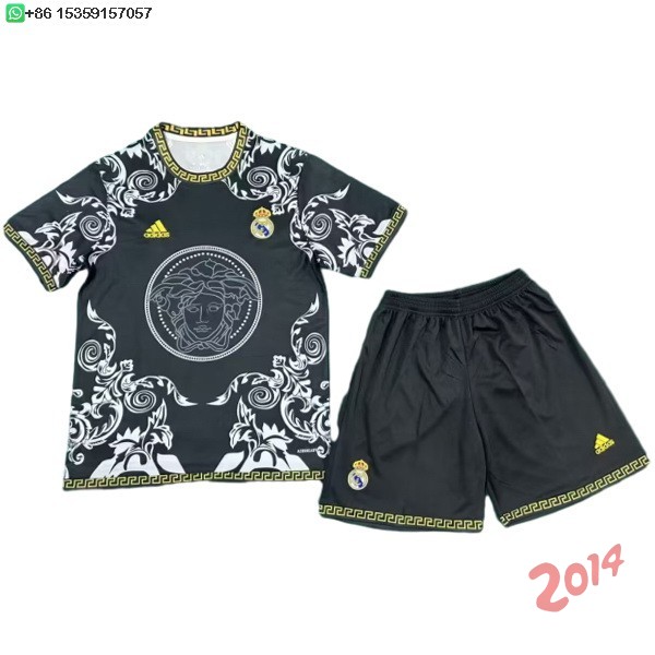 Camiseta Del Conjunto Completo Hombre Real Madrid Especial 2025/2026 Negro Blanco