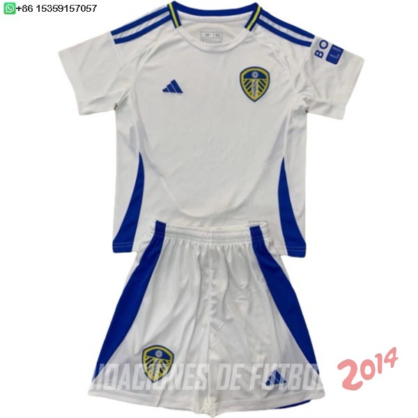 Camiseta Del Conjunto Completo Leeds United Nino Primera 2024/2025 I