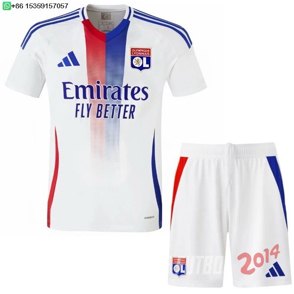 Camiseta Del Conjunto Completo Lyon Nino Primera 2024/2025