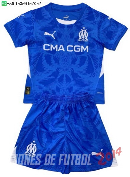 Camiseta Del Conjunto Completo Marsella Ninos Portero 2024/2025 Azul