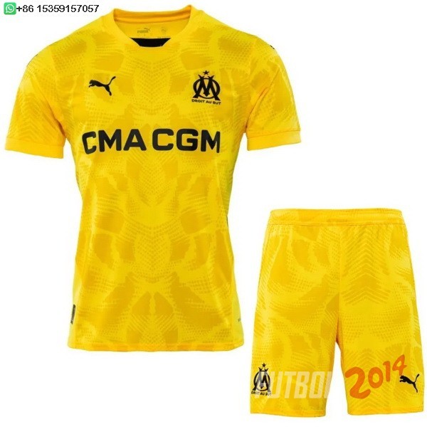 Camiseta Del Conjunto Completo Marsella Ninos Portero 2024/2025 I Amarillo
