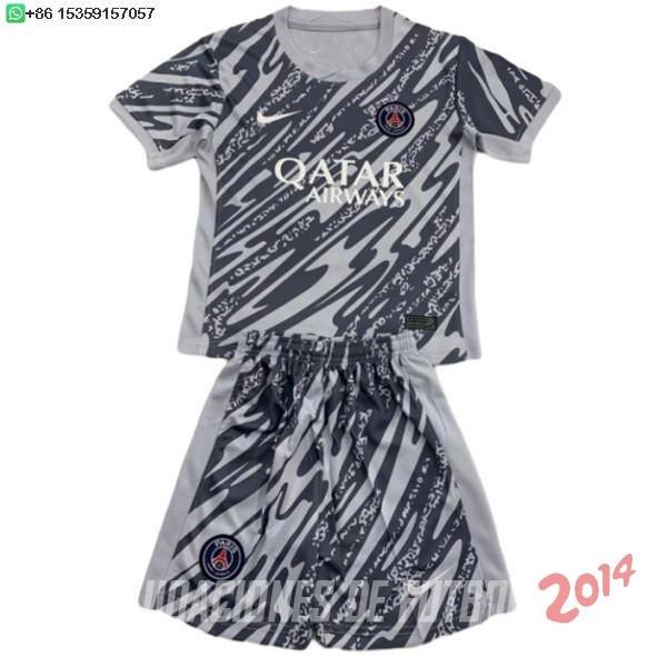 Camiseta Del Conjunto Completo Paris Saint Germain Ninos Portero 2024/2025 Gris