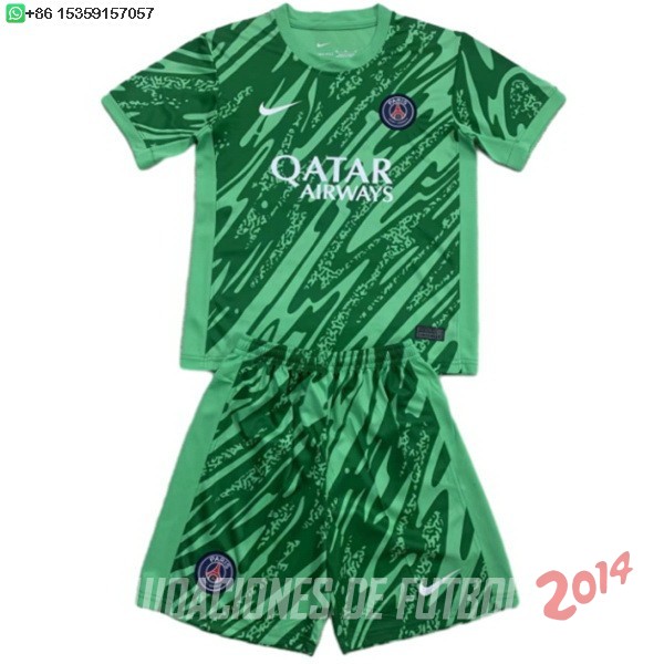 Camiseta Del Conjunto Completo Paris Saint Germain Ninos Portero 2024/2025 Verde