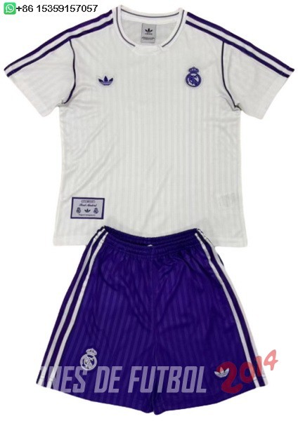 Camiseta Del Conjunto Completo Real Madrid Ninos Especial 2025/2026 Blanco Purpura