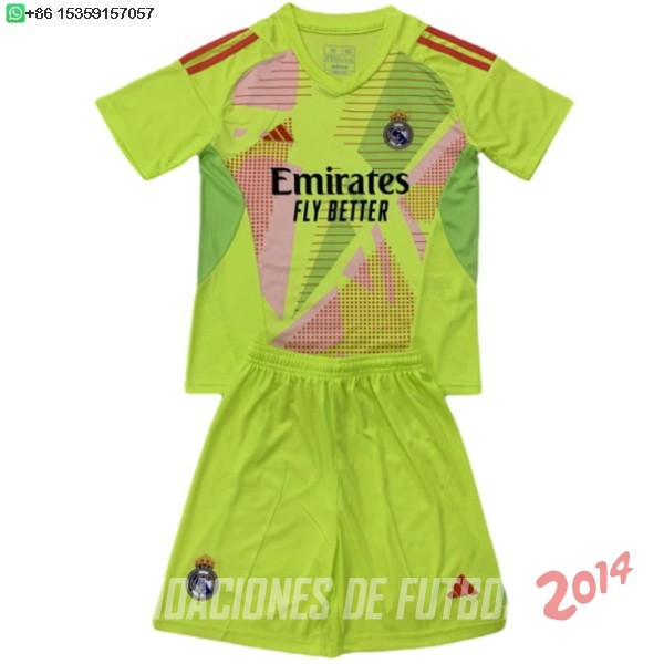 Camiseta Del Conjunto Completo Real Madrid Ninos Portero 2024/2025 Amarillo