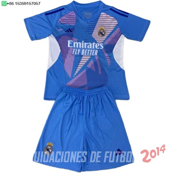 Camiseta Del Conjunto Completo Real Madrid Ninos Portero 2024/2025 Azul