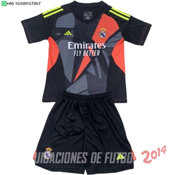 Camiseta Del Conjunto Completo Real Madrid Ninos Portero 2024/2025 Negro