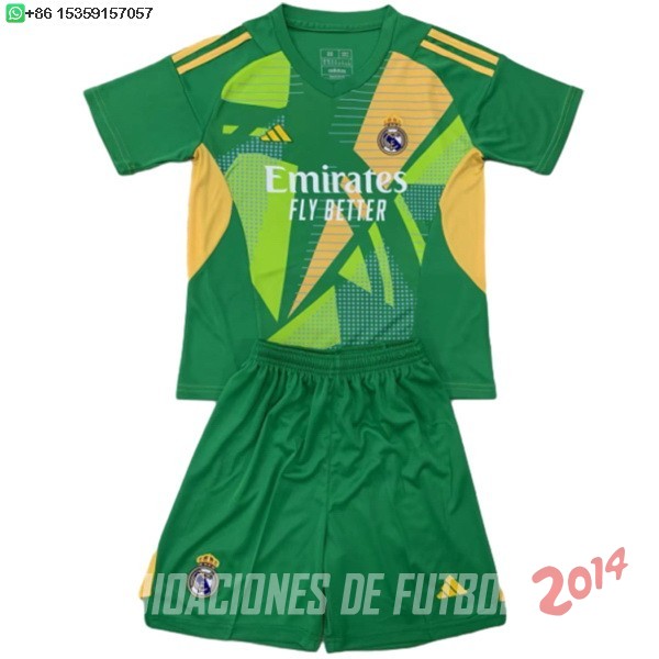 Camiseta Del Conjunto Completo Real Madrid Ninos Portero 2024/2025 Verde