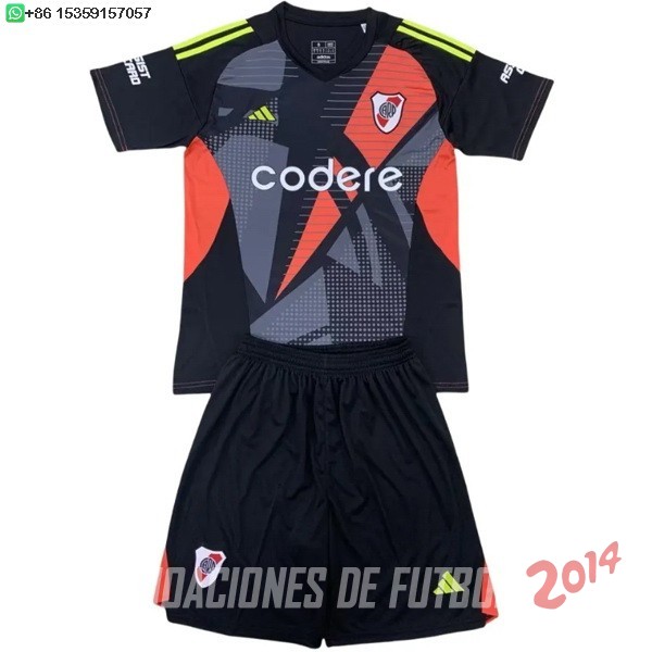 Camiseta Del Conjunto Completo River Plate Ninos Portero 2024/2025 Negro
