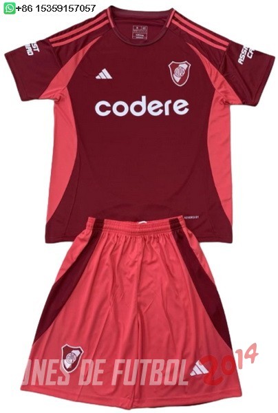 Camiseta Del Conjunto Completo River Plate Ninos Segunda 2024/2025