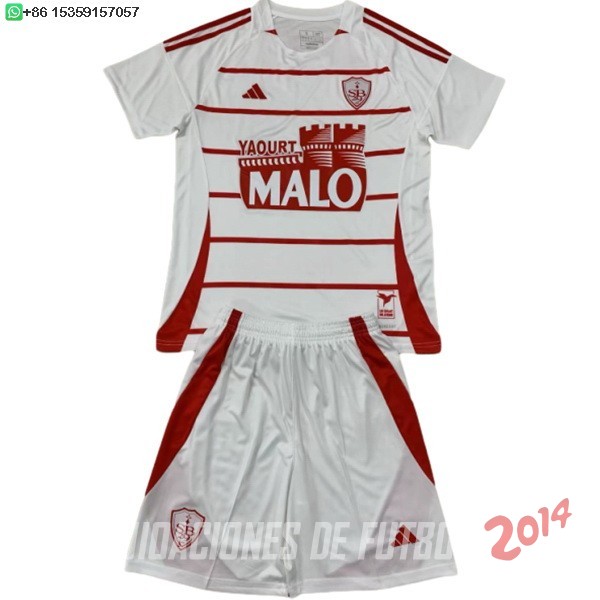 Camiseta Del Conjunto Completo Stade Brestois Ninos Segunda 2024/2025