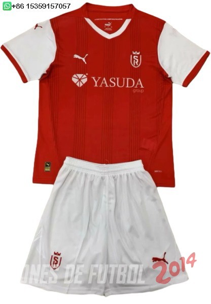 Camiseta Del Conjunto Completo Stade de Reims Nino Primera 2024/2025