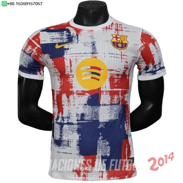 Tailandia Camiseta Del Barcelona Especial Jugadores 2025/2026 Blanco Azul